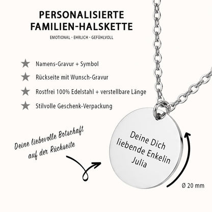 Familien Halskette Gravur Silber Geschenk