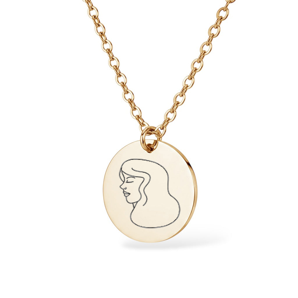 Jungfrau Sternzeichen Halskette Gravur Gold Geschenk