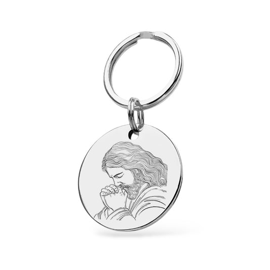Christlicher Schlüsselanhänger Gravur Silber Geschenk