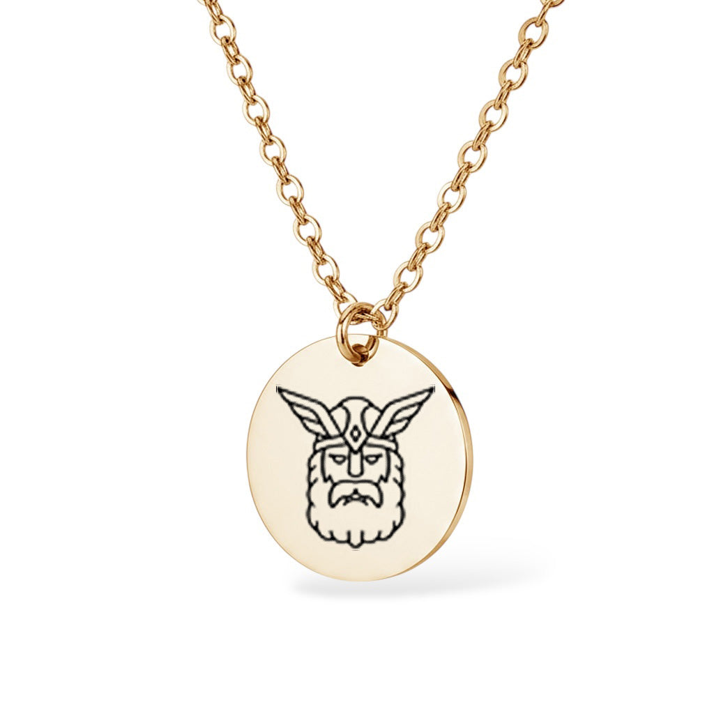 Odin Nordische Halskette Gravur Gold Geschenk