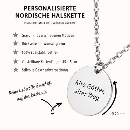 Nordische Halskette Gravur Silber Geschenk    
