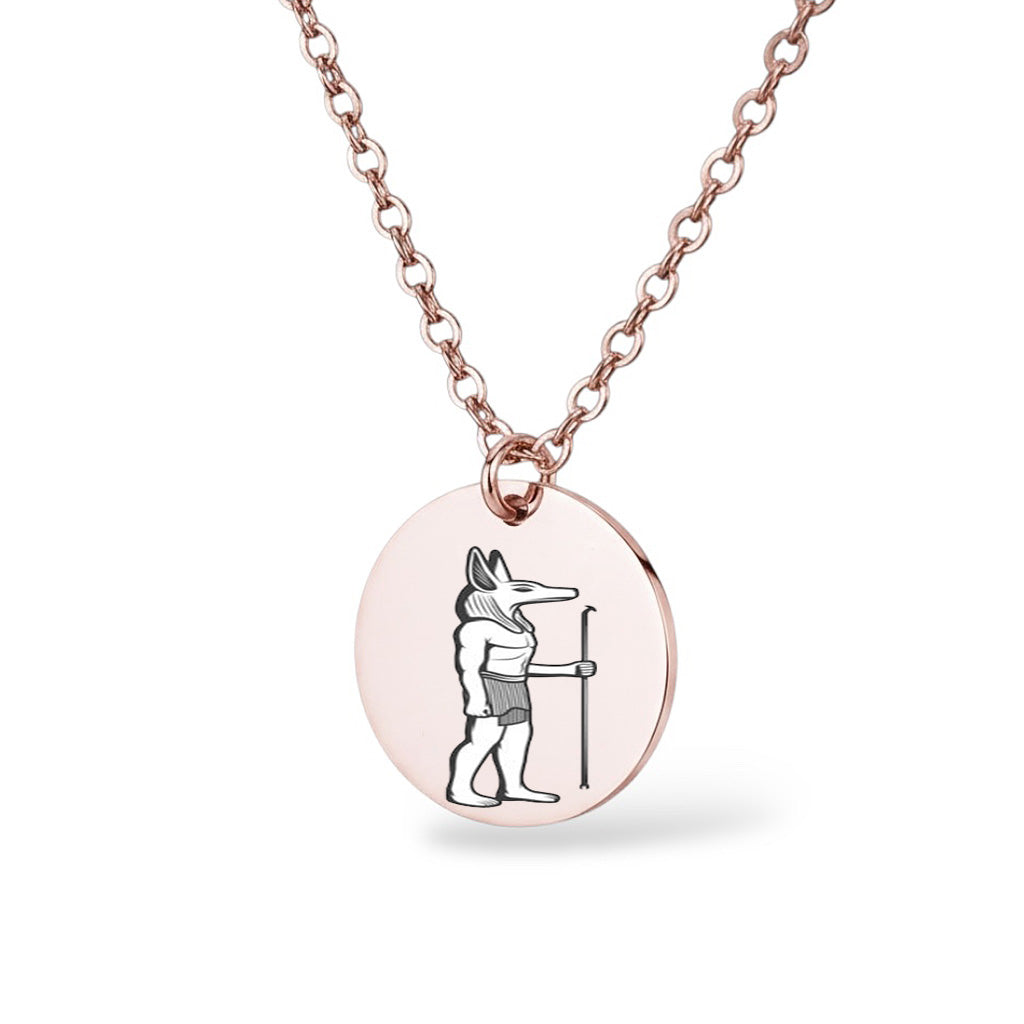 Pharao Ägyptische Halskette Gravur Rosegold Geschenk