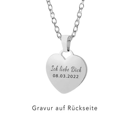 Namen Herz Halskette Gravur Silber Geschenk