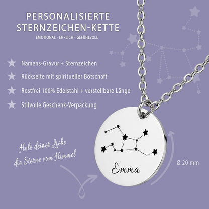 Sternbild Halskette Gravur Silber Geschenk