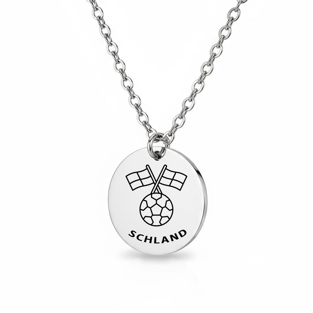Personalisierte Edelstahl Kette mit graviertem WM 2026 Fan-Anhänger - Geschenk für echte Fußballfans