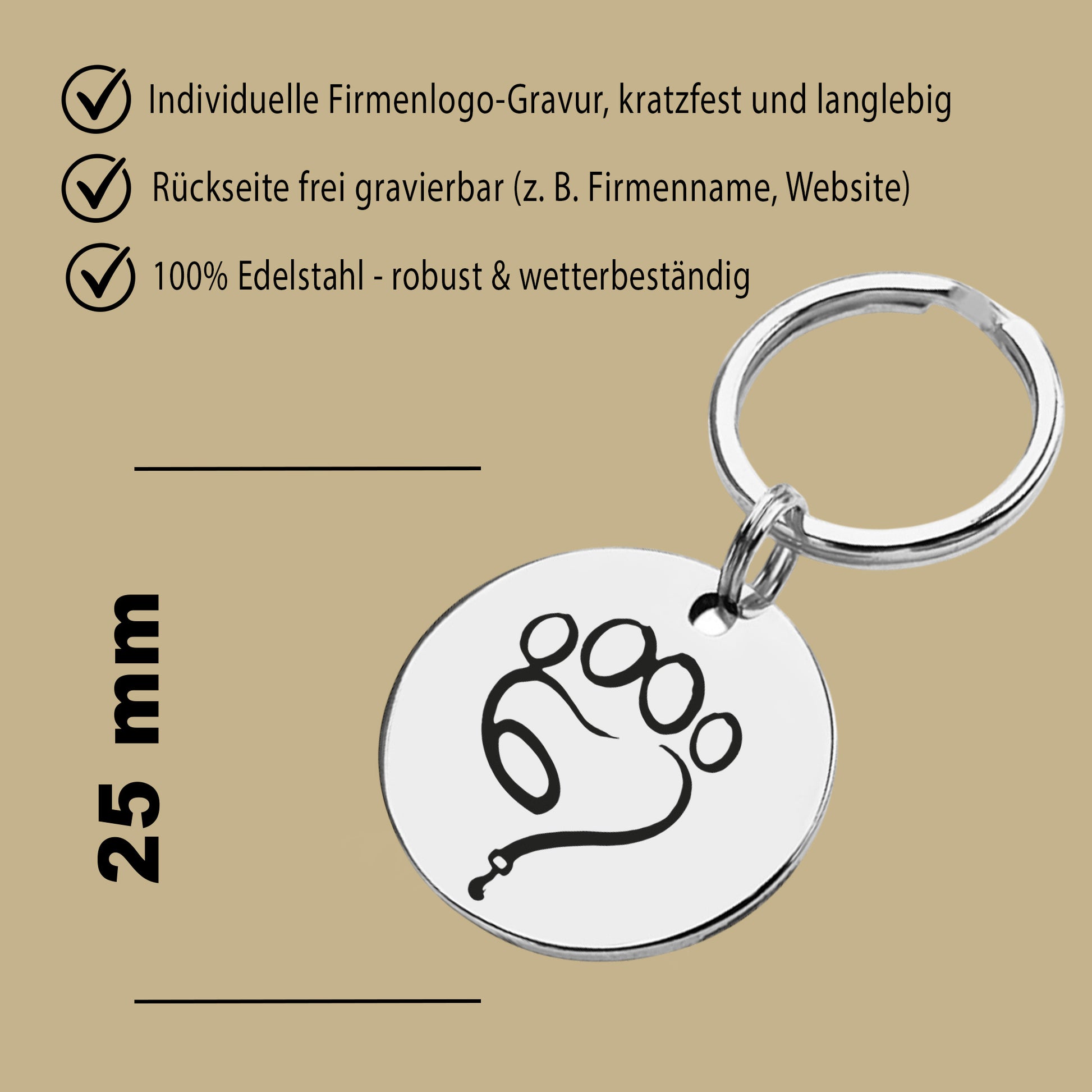 Firmen Logo Schlüsselanhänger Gravur Silber Geschenk