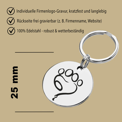 Firmen Logo Schlüsselanhänger Gravur Silber Geschenk